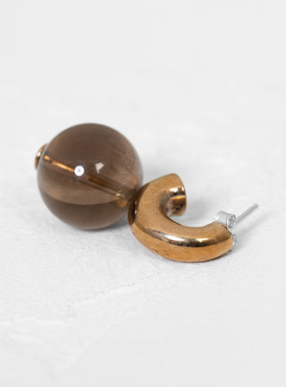 Mini Curve Hoop Earrings Smokey Quartz by Modern Weaving | Couverture & The Garbstore