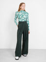 Prachi Wide Pants Navy & Green Stripe by Christian Wijnants | Couverture & The Garbstore