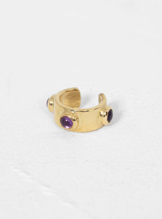 Amethyst Bubble Bar Earcuff Brass by Leigh Miller | Couverture & The Garbstore