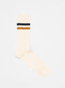 Bjarki Slub Stripe Socks Cadmium Orange by Norse Projects | Couverture & The Garbstore