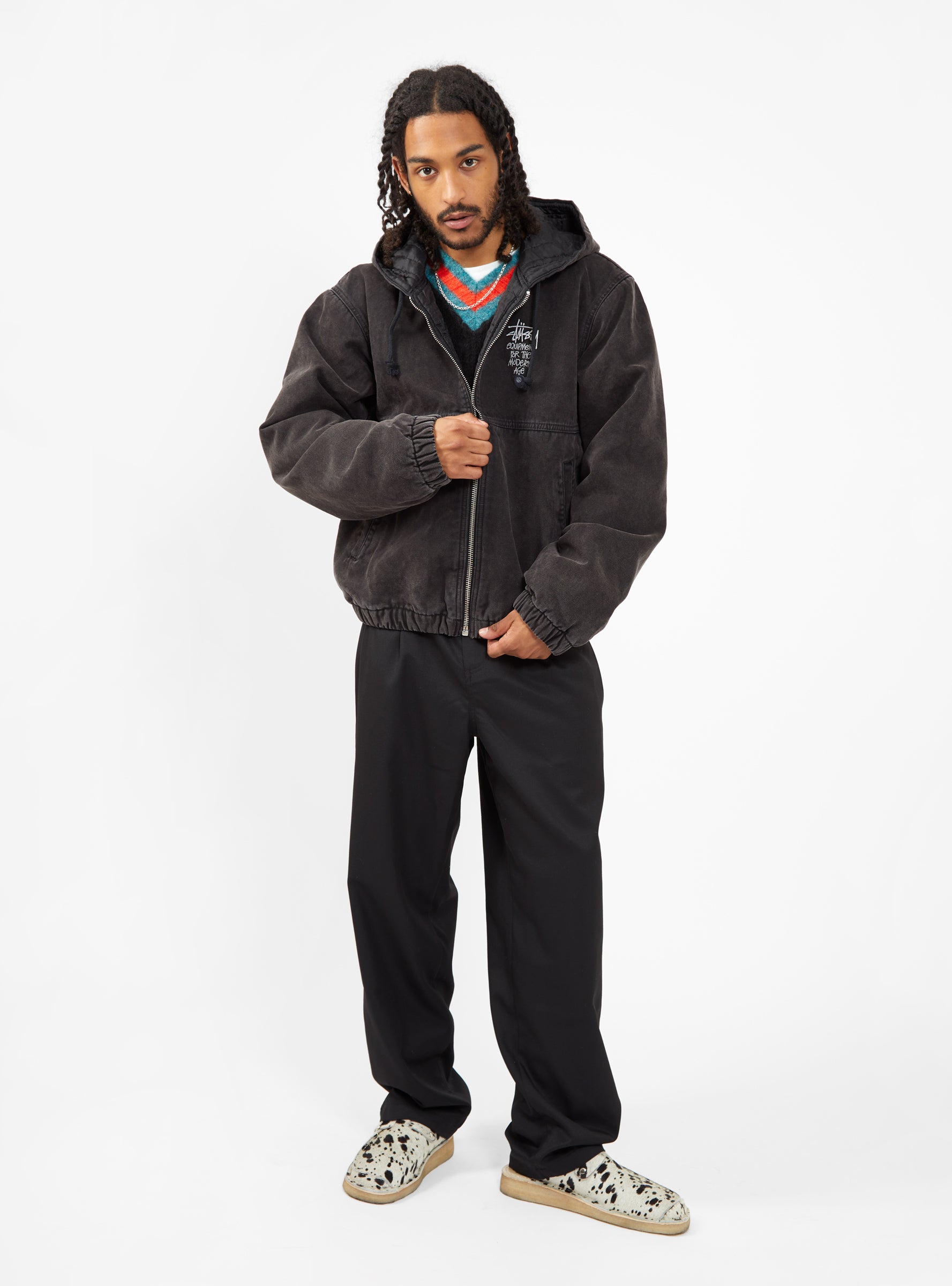 stussy canvas insulated work jacket-