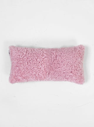 Short Wool Sheepskin Cushion Coral Silver Pink by Natures Collection | Couverture & The Garbstore