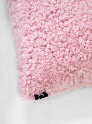 Short Wool Sheepskin Cushion Coral Silver Pink by Natures Collection | Couverture & The Garbstore