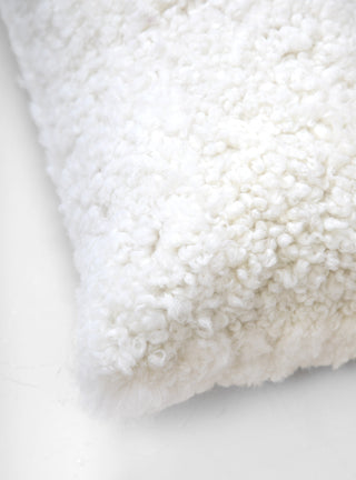 Short Wool Sheepskin Cushion Ivory by Natures Collection by Couverture & The Garbstore