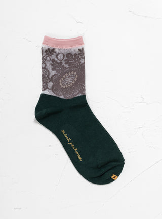 Smile Flower Socks Dark Green by Minä Perhonen | Couverture & The Garbstore