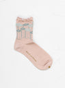 Flower Step Socks Pink Beige by Minä Perhonen | Couverture & The Garbstore