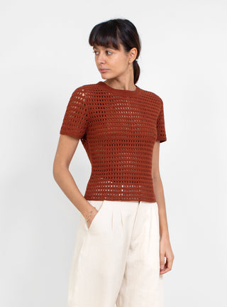 Result Crochet T-Shirt Rust by Rachel Comey | Couverture & The Garbstore