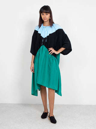 Dakai Silk Dress Patchwork Blue by Christian Wijnants | Couverture & The Garbstore