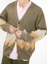 Jacquard Cardigan Khaki Brown by Beams Plus | Couverture & The Garbstore