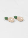Porcelain Cabochon Earrings Green & Beige by Helena Rohner by Couverture & The Garbstore