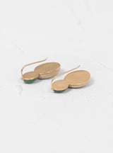 Porcelain Cabochon Earrings Green & Beige by Helena Rohner | Couverture & The Garbstore