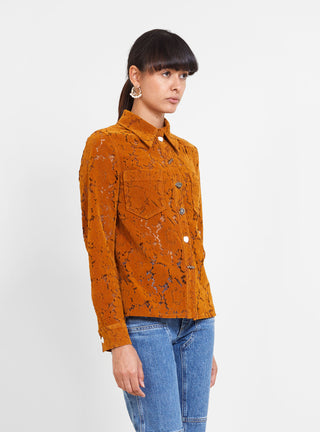 Remi Shirt Flocked Tan Lace by Rejina Pyo by Couverture & The Garbstore