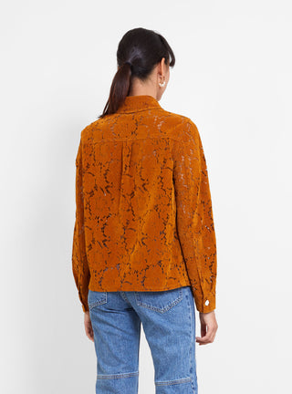 Remi Shirt Flocked Tan Lace by Rejina Pyo by Couverture & The Garbstore