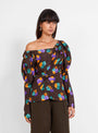 Cassie Silk Blouse Flower Print Brown by Rejina Pyo | Couverture & The Garbstore