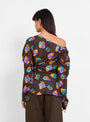 Cassie Silk Blouse Flower Print Brown by Rejina Pyo | Couverture & The Garbstore