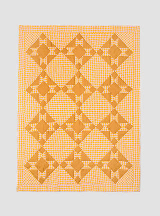 Wes Patchwork Gingham Quilt Mustard by Projektityyny by Couverture & The Garbstore