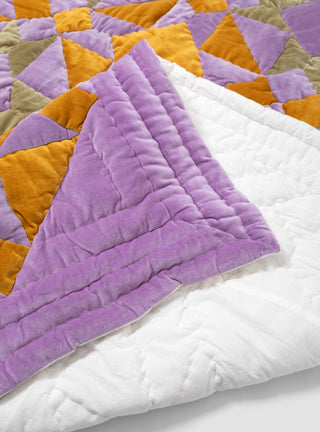 Velvet Patchwork Quilt Lavender by Projektityyny by Couverture & The Garbstore