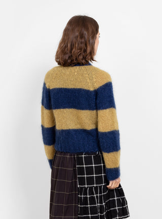 Foxtail Cardigan Blue & Yellow by YMC by Couverture & The Garbstore