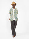 Open Collar SS Block Print Shirt White by Beams Plus | Couverture & The Garbstore