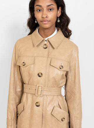 Hana Coat Faux Leather Camel by Rejina Pyo | Couverture & The Garbstore