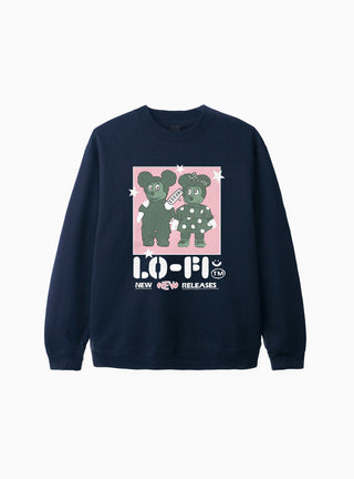 New Love Crewneck Sweatshirt Navy by Lo-Fi by Couverture & The Garbstore