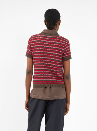 Mitchell Crew Knit Top Red & Brown by YMC | Couverture & The Garbstore