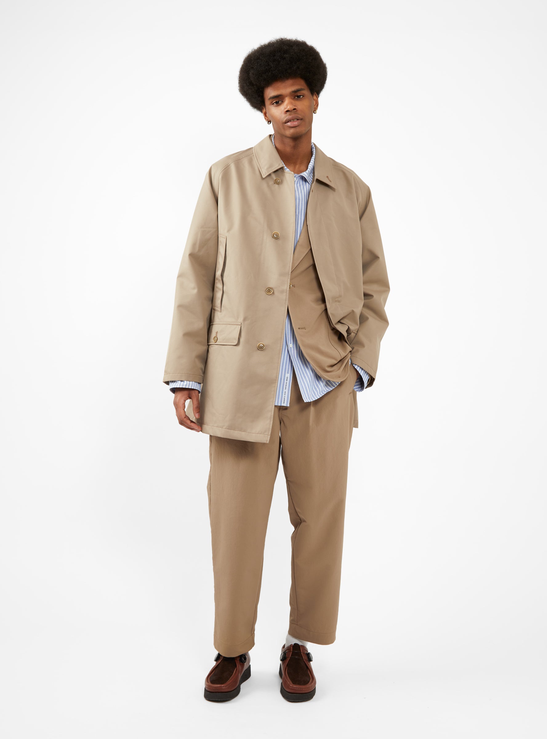 GORE-TEX Short Soutien Collar Coat Beige