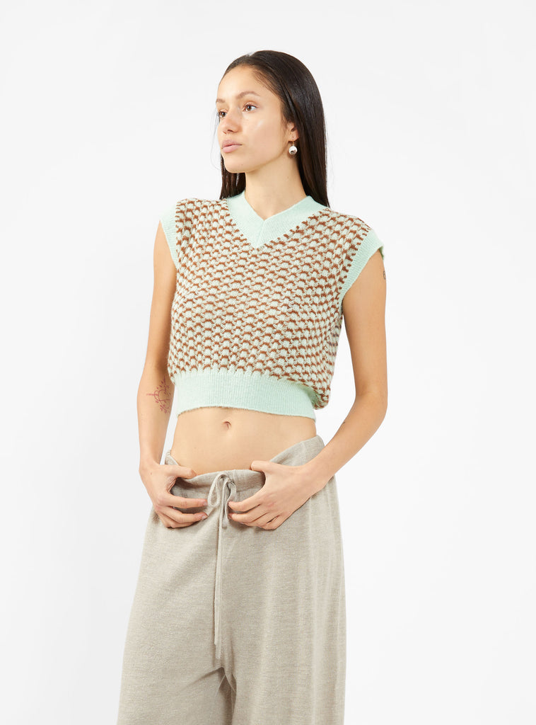 Robyn Vest Mint Green & Brown by Rejina Pyo | Couverture & The Garbstore