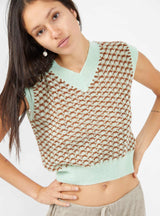 Robyn Vest Mint Green & Brown by Rejina Pyo | Couverture & The Garbstore