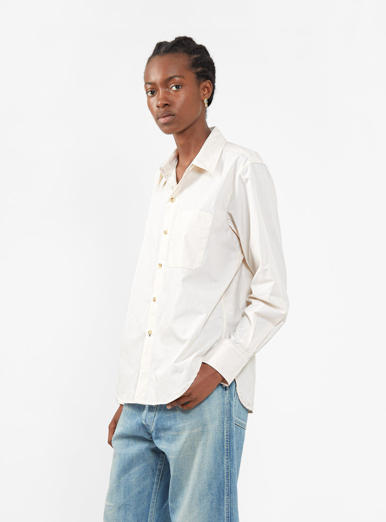 Contrast Detail Dinner Shirt Salt White by Bassike | Couverture & The Garbstore