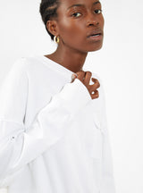 Contrast Panelled Waffle Sweatshirt White by Bassike | Couverture & The Garbstore