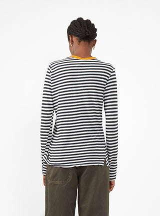 Striped Regular Heritage T-Shirt Black & White by Bassike | Couverture & The Garbstore