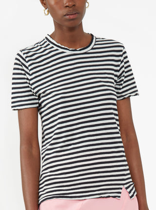 Striped Slim Heritage T-Shirt Black & Salt White by Bassike | Couverture & The Garbstore