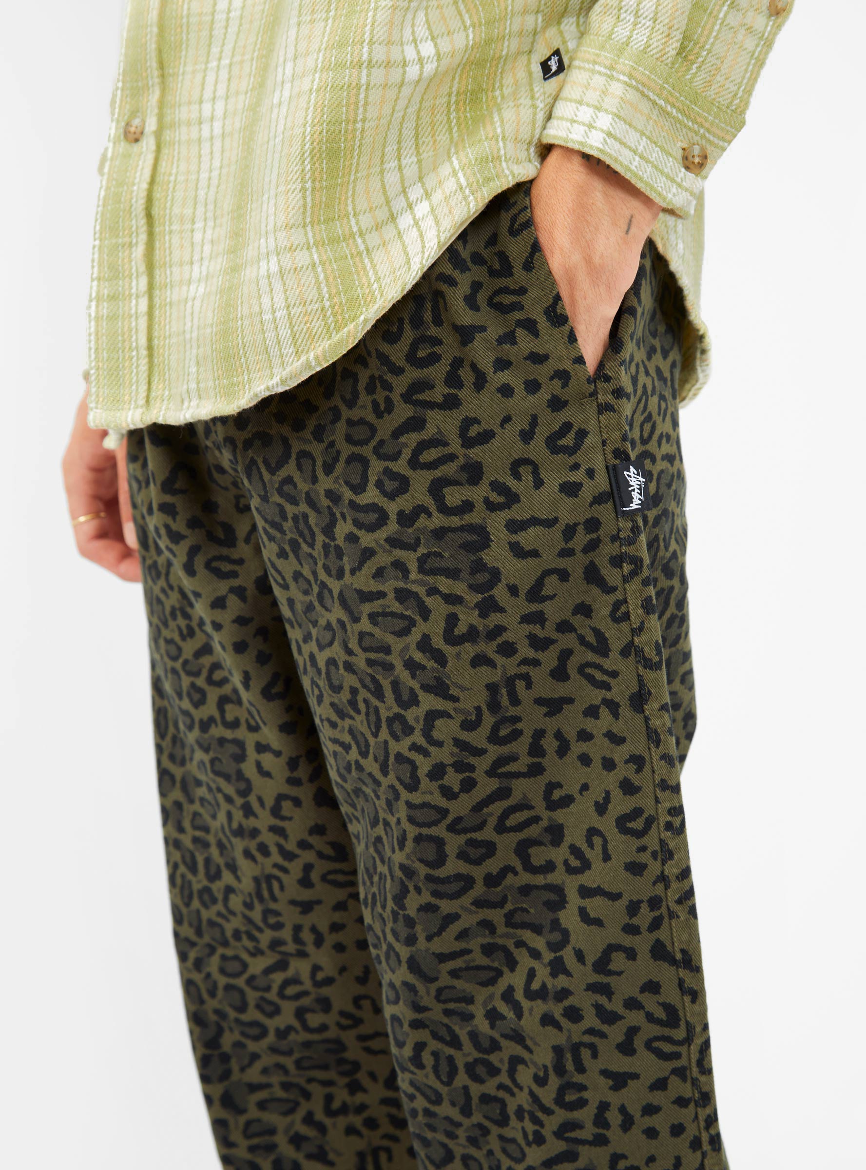 stussy leopard beach pants