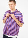 Striped Silk Shirt Blue & Pink by Stüssy | Couverture & The Garbstore