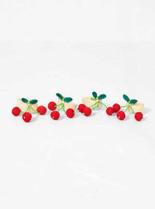 Palmito Cherries Napkin Ring Set Red by The Colombia Collective | Couverture & The Garbstore