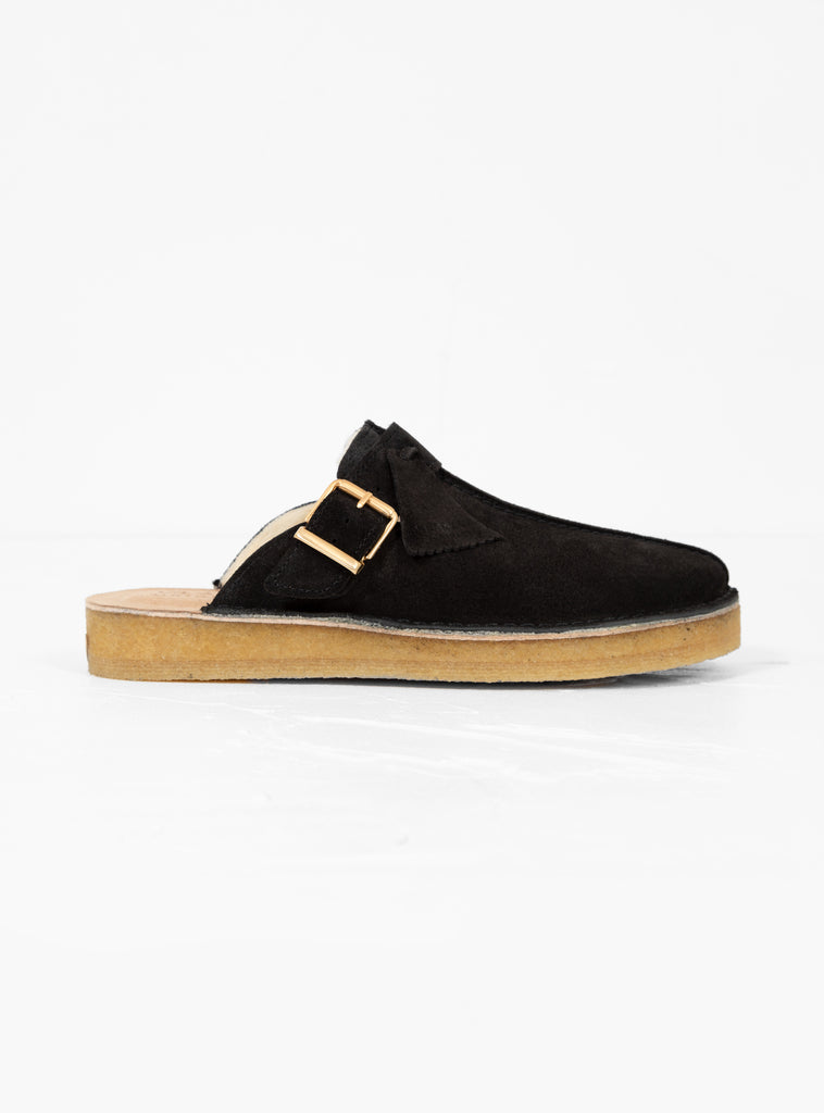 Trek Mule Black Suede Warmlined by Clarks Originals by Couverture & The Garbstore