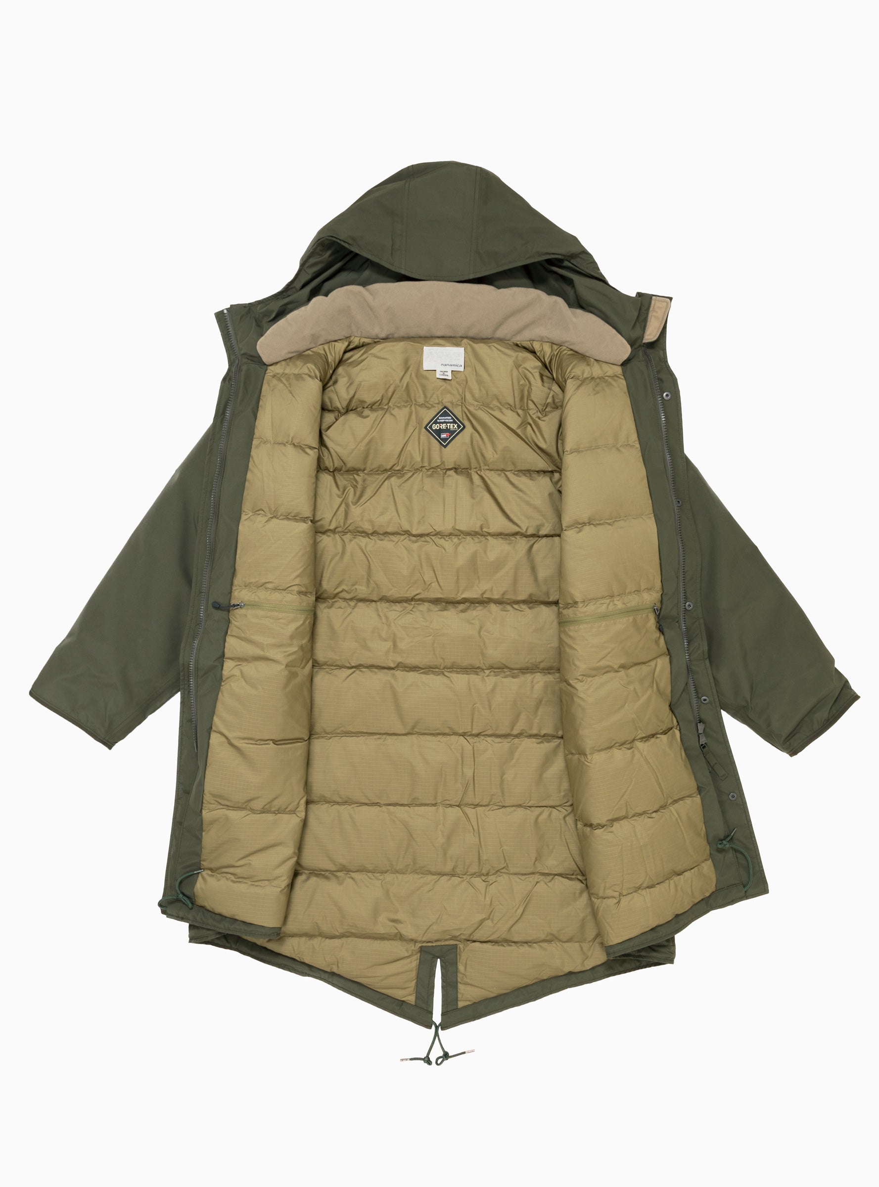 GORE TEX Long Down Coat Khaki Green by nanamica   Couverture & The