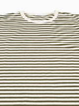 COOLMAX Short Sleeve T-shirt Khaki & Beige Stripe by nanamica | Couverture & The Garbstore