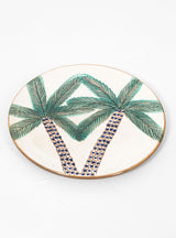 Dotty Palm Plate White & Green by Malaika | Couverture & The Garbstore