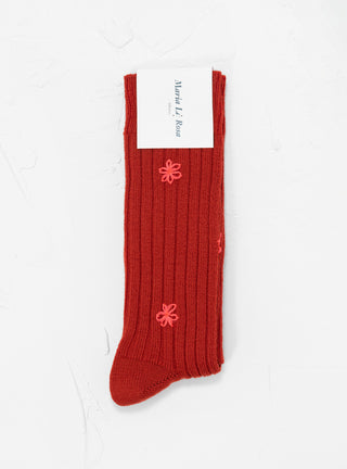 College Flower Socks Red by Maria La Rosa | Couverture & The Garbstore