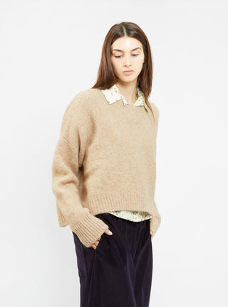 Wide V Neck Sweater Beige by Lauren Manoogian | Couverture & The Garbstore