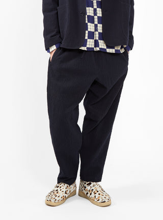 Alva Skate Seersucker Cord Trousers Navy by YMC by Couverture & The Garbstore