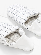 Cotton-Blend House Slippers White Check by Merippa | Couverture & The Garbstore
