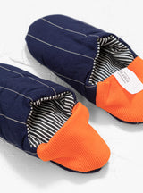 House Slippers Navy Stripe by Merippa | Couverture & The Garbstore