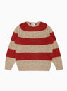 Suedehead Lambswool Sweater Light Brown & Red Stripe by YMC | Couverture & The Garbstore
