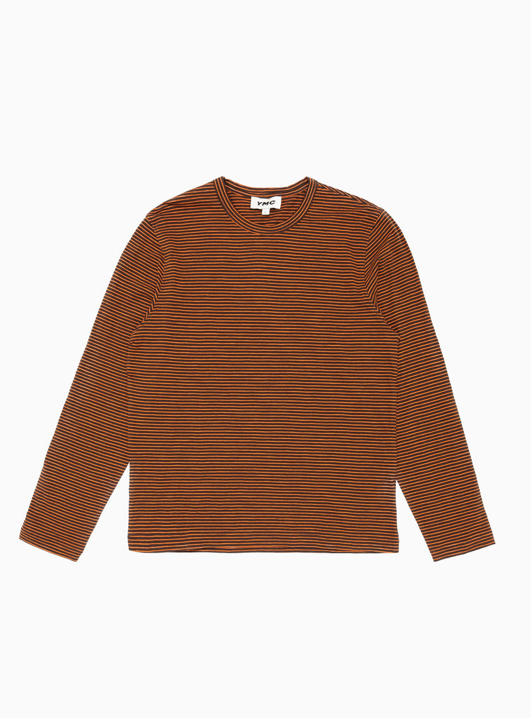 Thurston Cotton Slub T-shirt Brown & Orange by YMC | Couverture & The Garbstore
