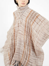 Urma Cape Beige Checks by AYNI | Couverture & The Garbstore