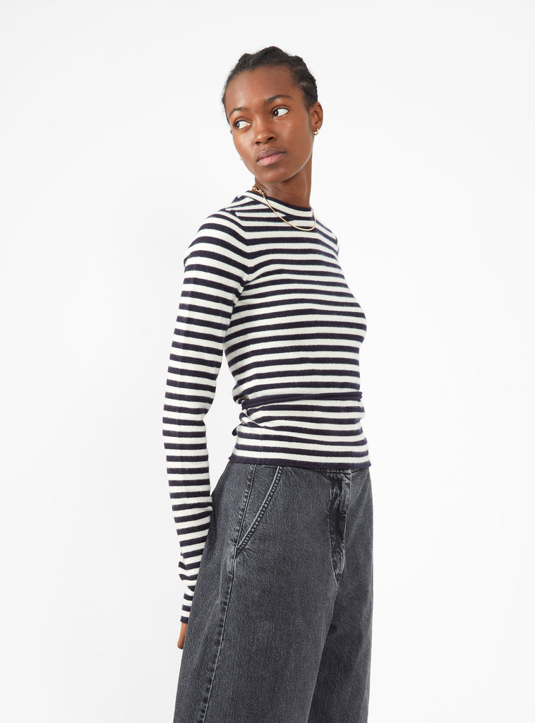 N°202 Minus Sweater Breton Navy & White by Extreme Cashmere by Couverture & The Garbstore