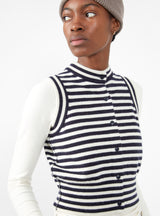 N°193 Corset Cardigan Breton Navy & White by Extreme Cashmere | Couverture & The Garbstore